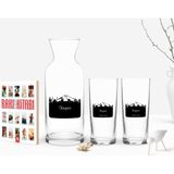 BK Kişiye Özel Renkli Baskılı Kayseri Tasarımlı Turistik Ikili Rakı Bardağı Karaf ve Cep Kitabı Hediye Seti-2