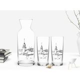 BK Kişiye Özel Renkli Baskılı Kız Kulesi Tasarımlı İkili Rakı Bardağı ve Karaf Seti-2