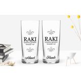 Bk Kişiye Özel Renkli Baskılı Rakı Içmemiz Gereken Konular Var Tasarımlı 2'li Rakı Bardağı Seti-1