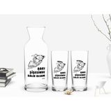 BK Kişiye Özel Renkli Baskılı Rakı Şişesinde Balık Olsam Tasarımlı 2'li Rakı Bardağı ve Karaf Seti-1