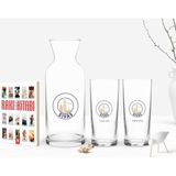 BK Kişiye Özel Renkli Baskılı Sivas Tasarımlı Turistik Ikili Rakı Bardağı Karaf ve Cep Kitabı Hediye Seti-1