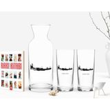 BK Kişiye Özel Renkli Baskılı Sivas Tasarımlı Turistik Ikili Rakı Bardağı Karaf ve Cep Kitabı Hediye Seti-2