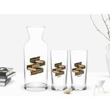 BK Kişiye Özel Renkli Baskılı Yarıya Kadar Değil Yaraya Kadar Tasarımlı 2'li Rakı Bardağı ve Karaf Seti-6