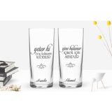 Bk Kişiye Özel Renkli Baskılı Yeter Ki Tasarımlı 2'li Rakı Bardağı Seti-1