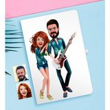 BK Kişiye Özel Sevgililer Animasyon Karikatürlü Beyaz Defter-31