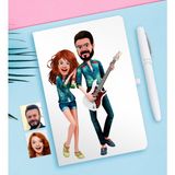 BK Kişiye Özel Sevgililer Animasyon Karikatürlü Beyaz Defter ve Kalem Hediye Seti-31