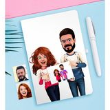BK Kişiye Özel Sevgililer Animasyon Karikatürlü Beyaz Defter ve Kalem Hediye Seti-33