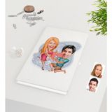 BK Kişiye Özel Sevgililer Karikatürlü Beyaz Defter-19