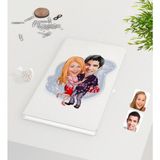 BK Kişiye Özel Sevgililer Karikatürlü Beyaz Defter-2