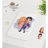 BK Kişiye Özel Sevgililer Karikatürlü Beyaz Defter-3