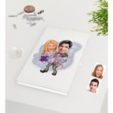 BK Kişiye Özel Sevgililer Karikatürlü Beyaz Defter-56