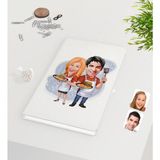 BK Kişiye Özel Sevgililer Karikatürlü Beyaz Defter-57