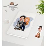 BK Kişiye Özel Sevgililer Karikatürlü Beyaz Defter-7