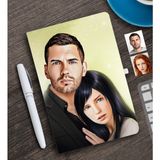 BK Kişiye Özel Sevgililer Karikatürlü Beyaz Defter ve Kalem Hediye Seti-36