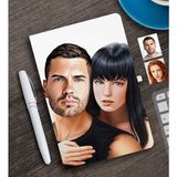 BK Kişiye Özel Sevgililer Karikatürlü Beyaz Defter ve Kalem Hediye Seti-37