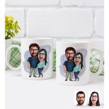 BK Kişiye Özel Sevgililer Karikatürlü Ikili Kupa BARDAK-109