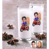 BK Kişiye Özel Sevgililer Karikatürlü Ikili Rakı Bardağı Seti-10
