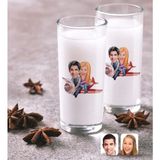 BK Kişiye Özel Sevgililer Karikatürlü Ikili Rakı Bardağı Seti-11