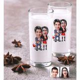 BK Kişiye Özel Sevgililer Karikatürlü Ikili Rakı Bardağı Seti-1