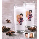 BK Kişiye Özel Sevgililer Karikatürlü Ikili Rakı Bardağı Seti-2