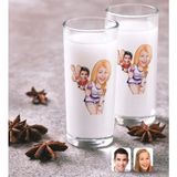BK Kişiye Özel Sevgililer Karikatürlü Ikili Rakı Bardağı Seti-30