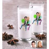 BK Kişiye Özel Sevgililer Karikatürlü Ikili Rakı Bardağı Seti-35