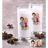 BK Kişiye Özel Sevgililer Karikatürlü Ikili Rakı Bardağı Seti-51