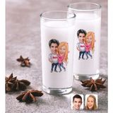 BK Kişiye Özel Sevgililer Karikatürlü Ikili Rakı Bardağı Seti-5