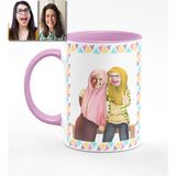 Bk Kişiye Özel Türbanlı Karikatürlü Pembe Kupa Bardak 38p718 - Pembe - Beyaz