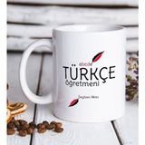 Bk Kişiye Özel Türkçe Öğretmeni Beyaz Kupa Bardak-2