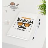 BK Kişiye Özel Yakışıklı Babam Tasarımlı 9 x 14 cm Beyaz Defter ve Kalem Seti - Model 2
