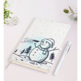 BK Kişiye Özel Yılbaşı Mutlu Yıllar Beyaz Defter + Kalem Seti-18