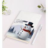BK Kişiye Özel Yılbaşı Mutlu Yıllar Beyaz Defter + Kalem Seti-19