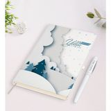 BK Kişiye Özel Yılbaşı Mutlu Yıllar Beyaz Defter + Kalem Seti-26