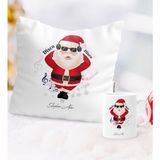 BK Kişiye Özel Yılbaşı Noel Baba Temalı Yastık Kupa Seti - 1 - Beyaz