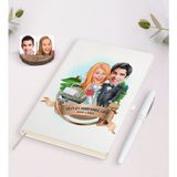 BK Kişiye Özel Yılın En Mükemmel Çifti Karikatürlü Beyaz Defter ve Kalem Hediye Seti-66