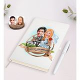 BK Kişiye Özel Yılın En Mükemmel Çifti Karikatürlü Beyaz Defter ve Kalem Hediye Seti-68