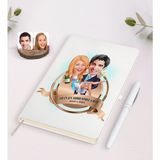 BK Kişiye Özel Yılın En Mükemmel Çifti Karikatürlü Beyaz Defter ve Kalem Hediye Seti-69