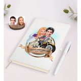 BK Kişiye Özel Yılın En Mükemmel Çifti Karikatürlü Beyaz Defter ve Kalem Hediye Seti-73