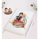 BK Kişiye Özel Yılın En Mükemmel Çifti Karikatürlü Beyaz Defter ve Kalem Hediye Seti-75