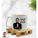 BK Model 07 Kişiye Özel Baba Godfather Karikatürlü Middle Beyaz Kupa Bardak