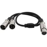 BK Teknoloji 3 Metre Xlr Dişi 2xlr Erkek Mikser Mikrofon Ses Splitter Y Kablo