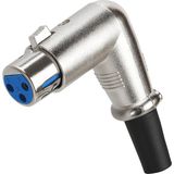 BK Teknoloji 90 Derece 3 Pin Xlr Dişi Lehim Tipi Ses Mikrofon Hoparlör Konnektörü