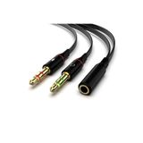 BK Teknoloji Kulaklık Mikrofon Birleştirici Kablo 3.5mm Dişi To 2 x 3.5mm Erkek