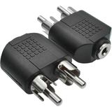 BK Teknoloji Yüksek Performanslı 2 RCA Erkek to 3.5 mm Aux Stereo Dişi Ses Ayırıcı Adaptör Pratik Çözüm