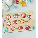 BK Toys Çocuklara Özel Sayılar Temalı Büyük Boy Ahşap Eğitici Yapboz 50x30cm Puzzle