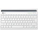BK100 Kablosuz Bluetooth Şarj Edilebilir, Çoklu Cihaz ile Uyumlu, Telefon/tablet Tutucu Kart Yuvası, Akıllı Uyku Modlu, 40 Saat Çalışma, 78 Tuş, Kompakt Ultra Ince Qwerty Türkçe Q Klavye Beyaz