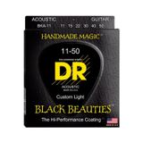 BKA-11 Black Beauties Siyah Akustik Gitar Teli (Custom Light 11-50)