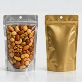 Bkb Ambalaj Gold Metalize Doypack Kilitli Ambalaj - Ayakta Duran Gıda Poşeti - 20x30 cm - 100 Adet