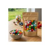 BKB AMBALAJ Kraft Geniş Pencereli Doypack Kilitli Ambalaj 16x27 cm – 100 Adet Ayakta Duran Gıda Poşeti